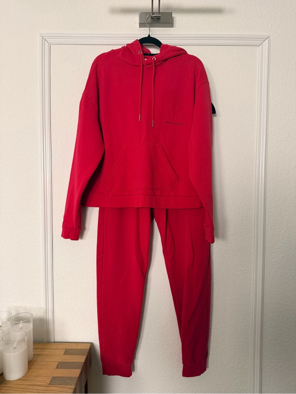 Armani Exchange Bright Red Kids Hooded jogging Set